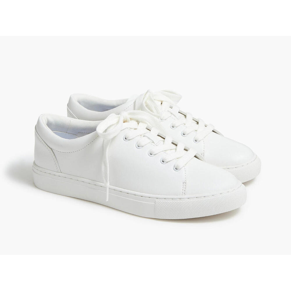 J. Crew Women’s 8.5 Road Trip Lace Up Sneakers Shoes White BC186 - Picture 2 of 10